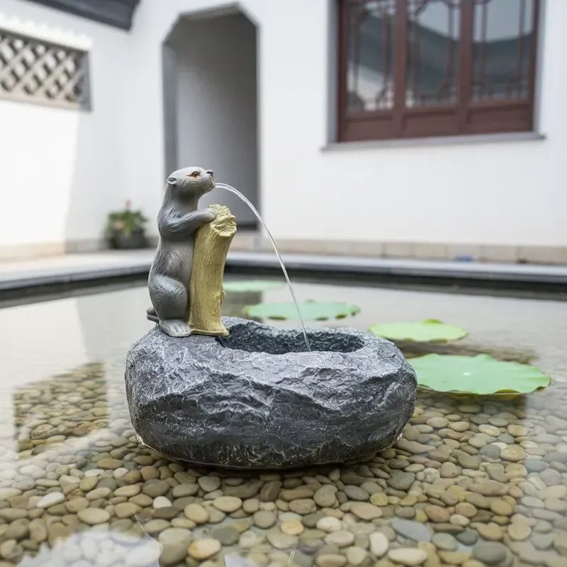 Modern Resin Outdoor Fountain Nature Season Theme Free Standing Garden Water Feature Decor
