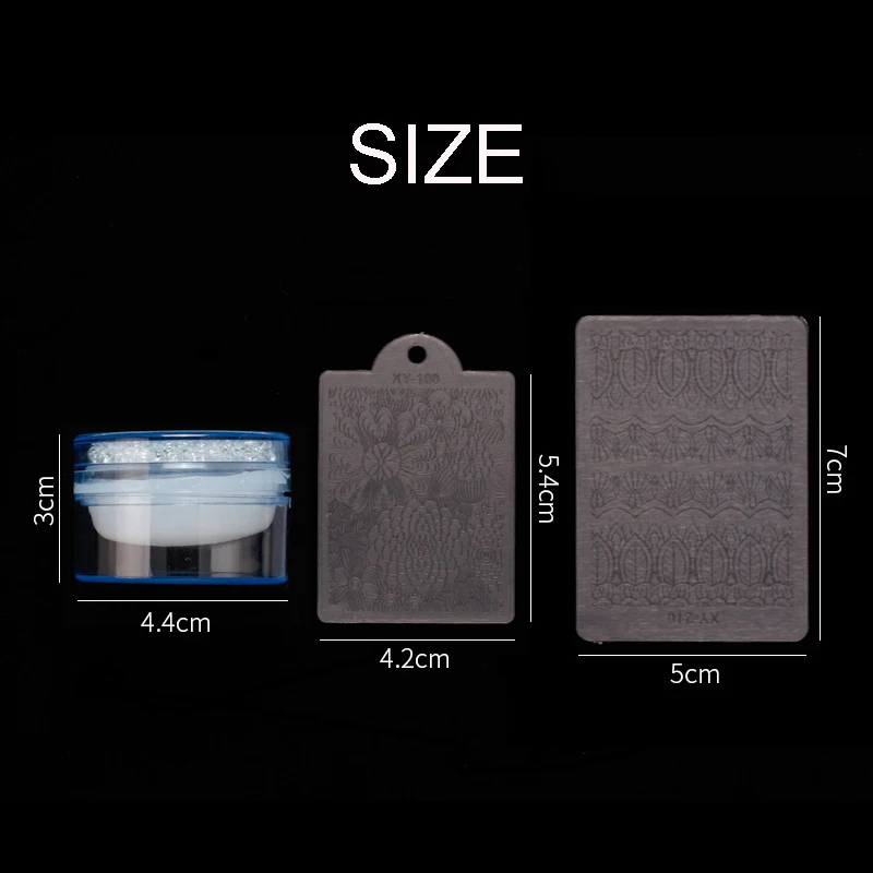 3 개/대 실리콘 투명 젤리 네일 아트 스탬핑 키트 DIY 인쇄 매니큐어 플레이트 스탬프 스텐실 템플릿 인감 Stamper 스크레이퍼