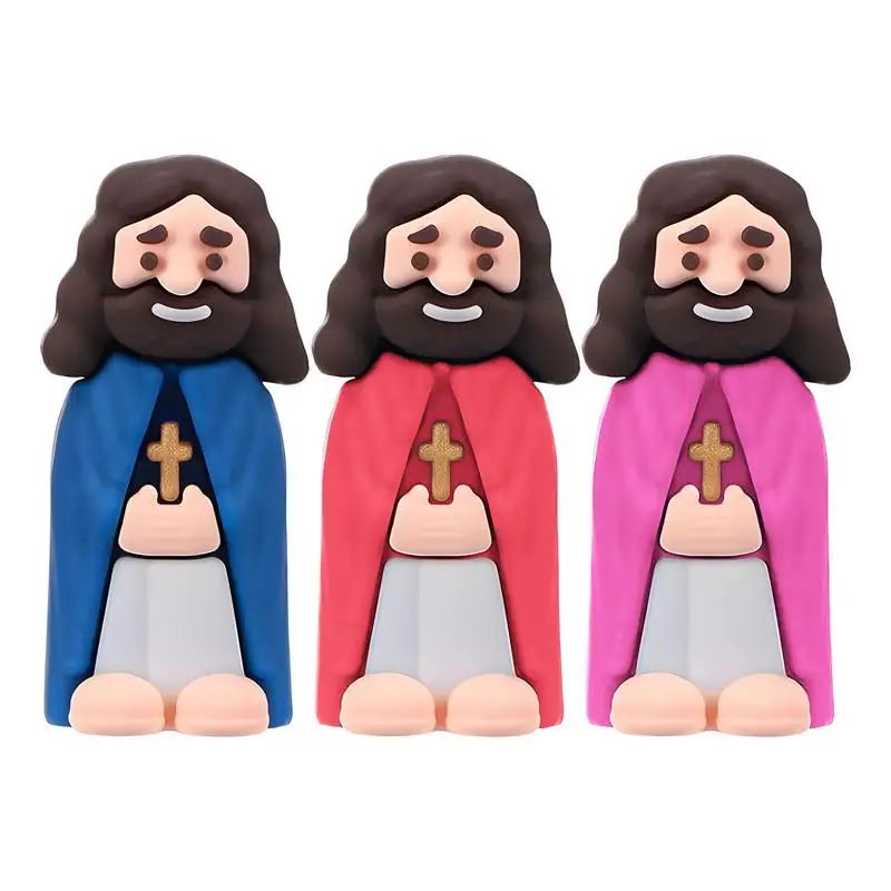 

Mini Jesus Figures Religious Miniature Jesus Doll Jesus Figurine Decoration Christ Savior Jesus Doll for Easter Egg Stuffers