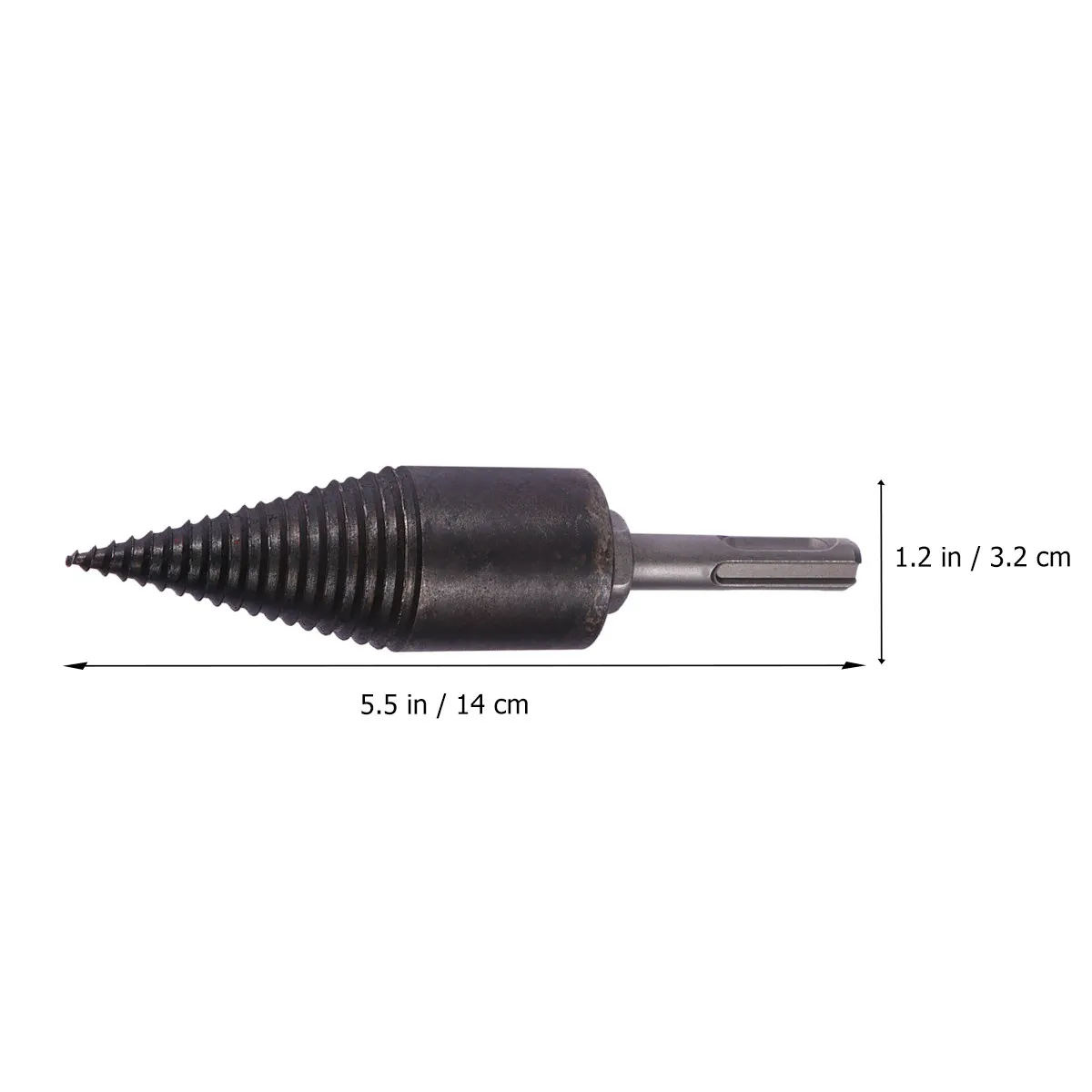 1Pcs Electric Wood Splitting Drill Bits 32Mm Black Round Shank Triangle Handle Wood Chopping Tool Wear-Resistant Anti-Skid