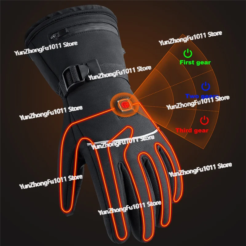 Winter Smart Electric Heating Gloves Windproof Warm Waterproof Touch Screen Outdoor Cycling And Skiing Gloves