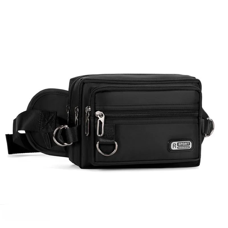 Oxford Cloth Waist Bag Men's Fashion Casual Crossbody Workwear Resistant to Wear And Water Running Mobile Phone Bag