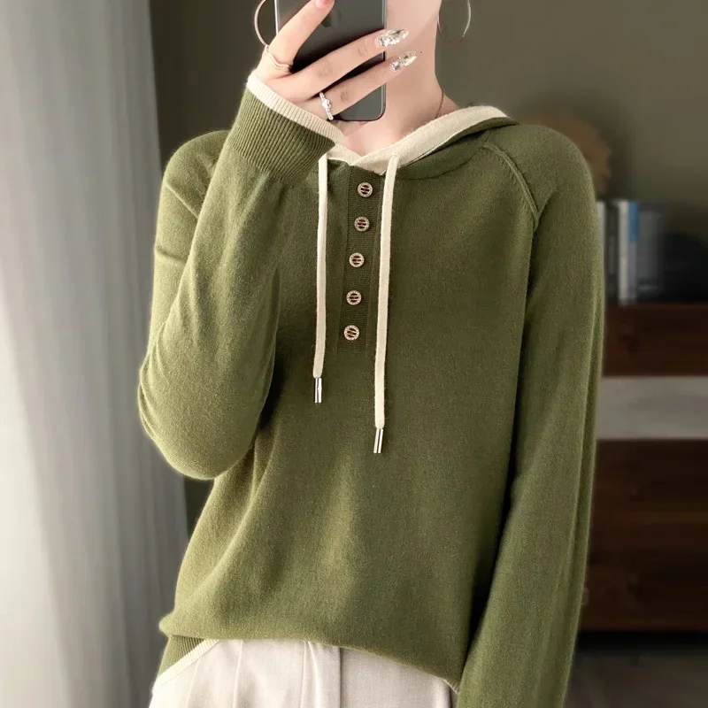

Korean Style Women's Hoodie Sweater Autumn Winter LongSleeve Pullovers Knitted Jumper O-neck Sweatshirts Y2k Clothes Kpop 후드티