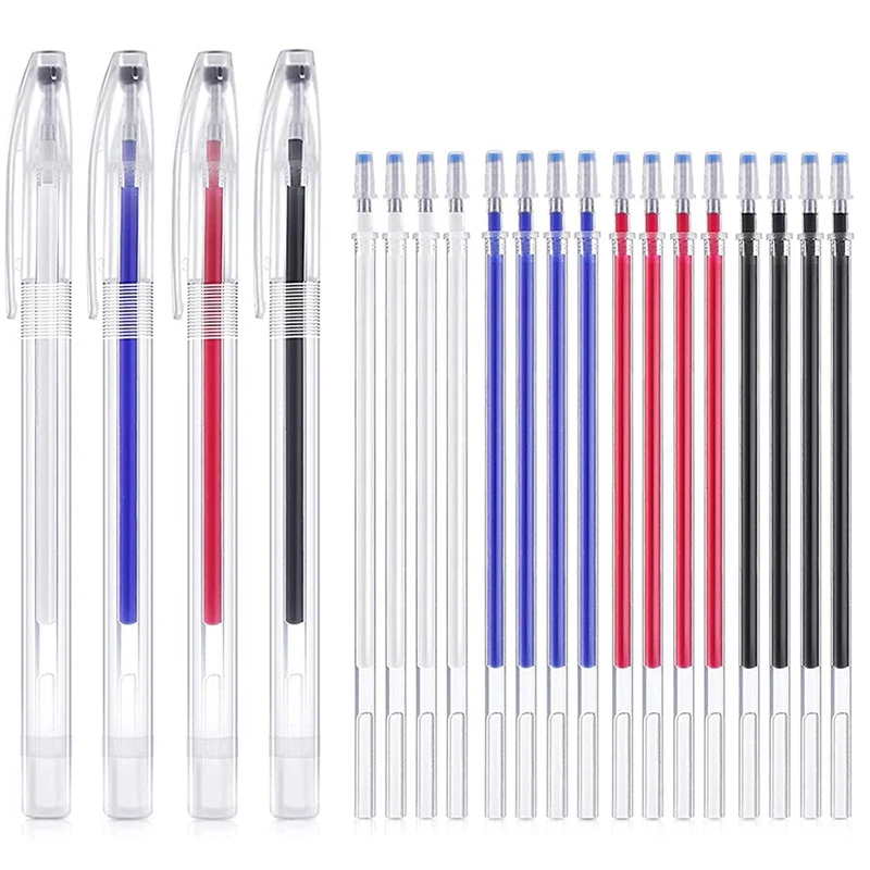 Heat Erasable Pens High Temperature Disappearing Pen Fabric Marking Pens With 20 Erasable Pen Refills For Leather,Fabric