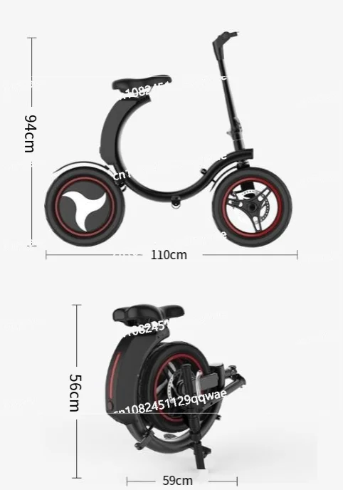 Folding electric bicycle, small, ultra-light and portable, transportation lithium batteries help drive battery cars