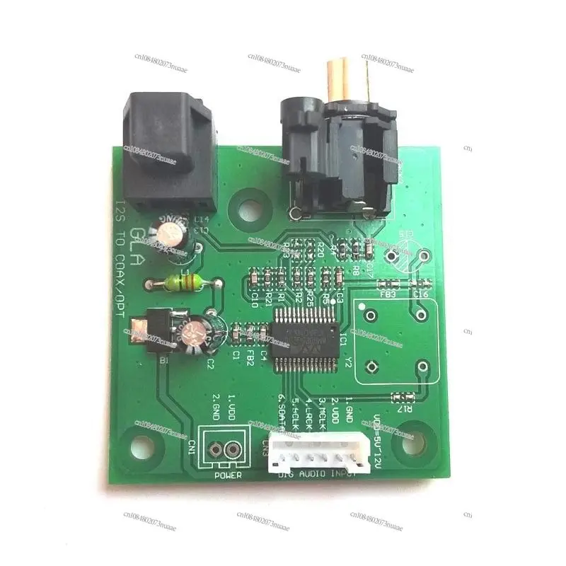 I2S To SPDIF Coaxial Fiber Output Board/ IIS Input Coaxial DC 5V-12v Power Support Sampling 44.1K~192K