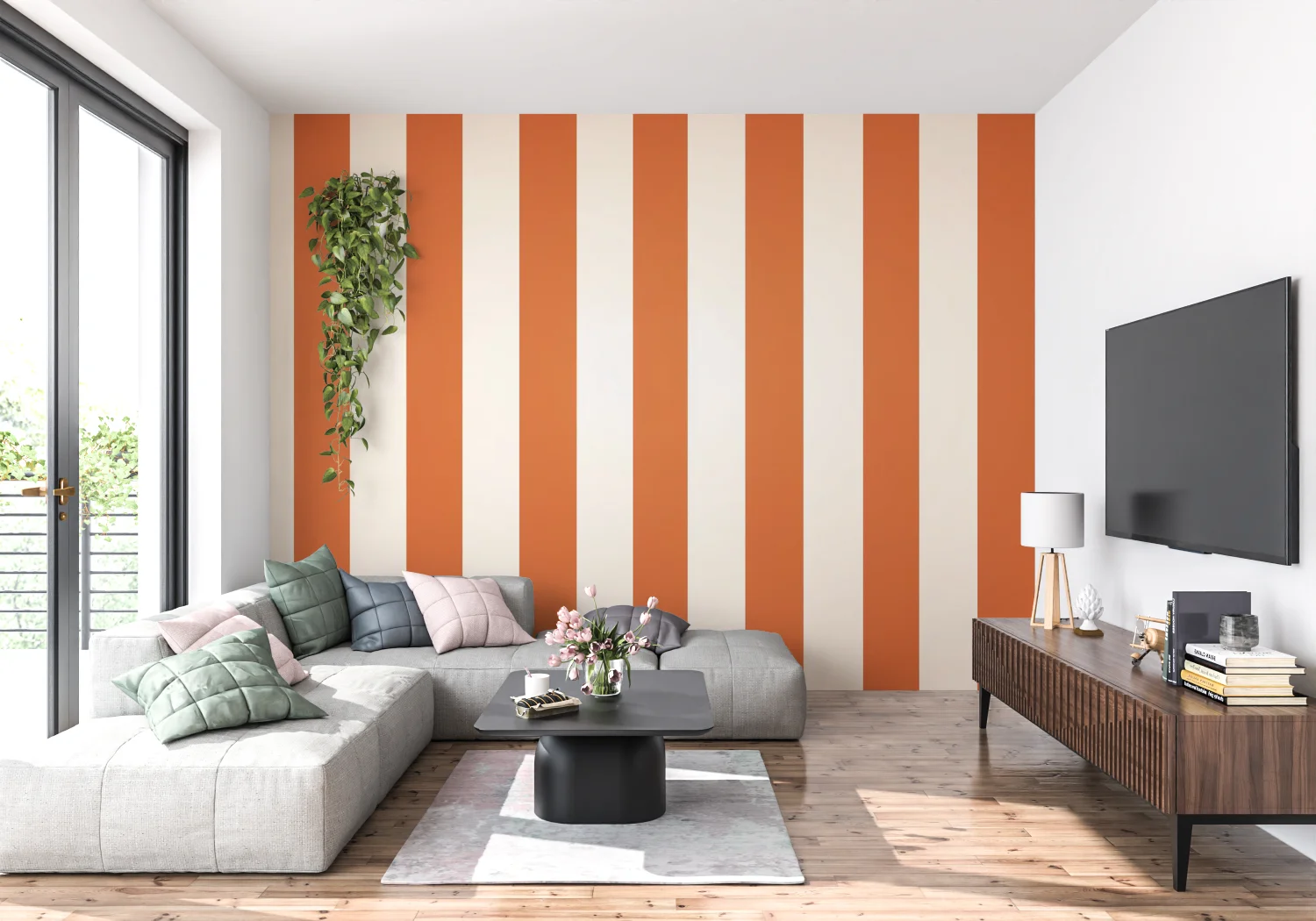 Striped interval wallpaper can be customized in any color. Striped wallpaper for living room and bedroom decoration paintings
