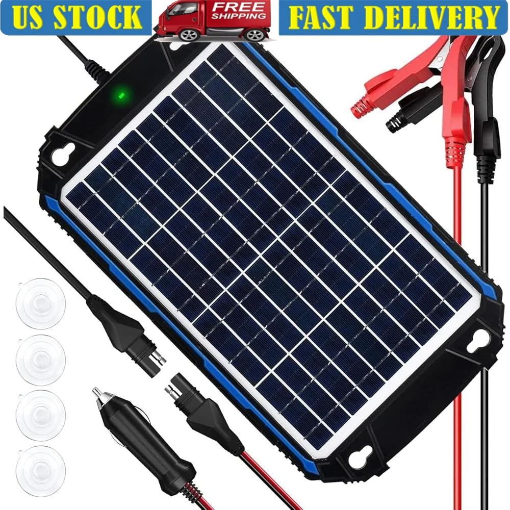 

Waterproof 10W 12V Solar Battery Charger MPPT Charge Controller Trickle Maintainer Auto Marine RV Motorcycle ATV Deep Cycle