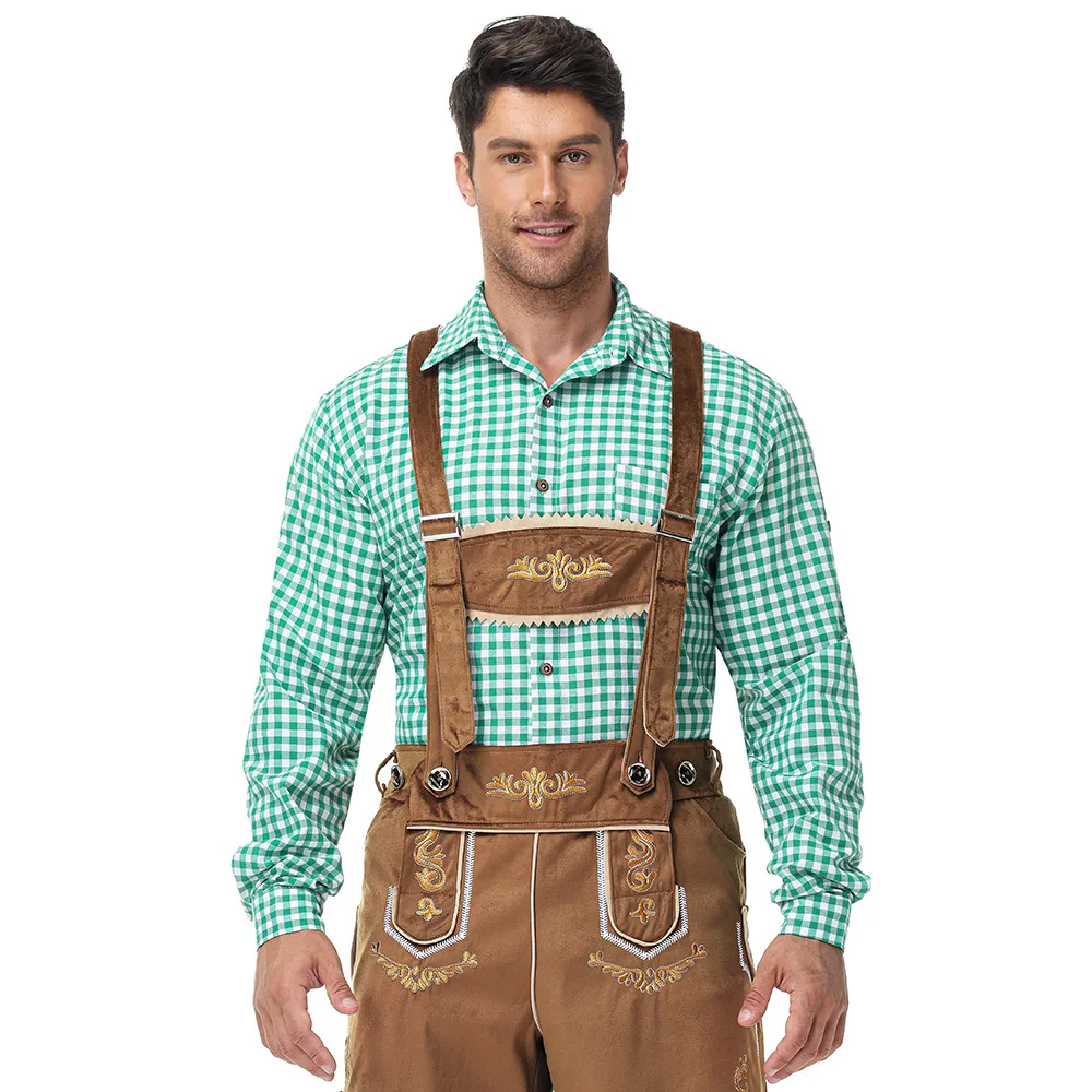 

German Oktoberfest Bavarian Men's Lederhosen Traditional Beer Festival Costume