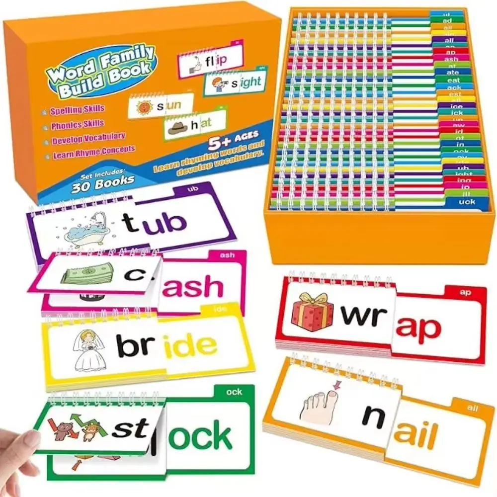 

Reading Flip Book 30 Read Flip Books Word Family Flip Books Flash Cards ABC Vocabulary Cards Educational Reading