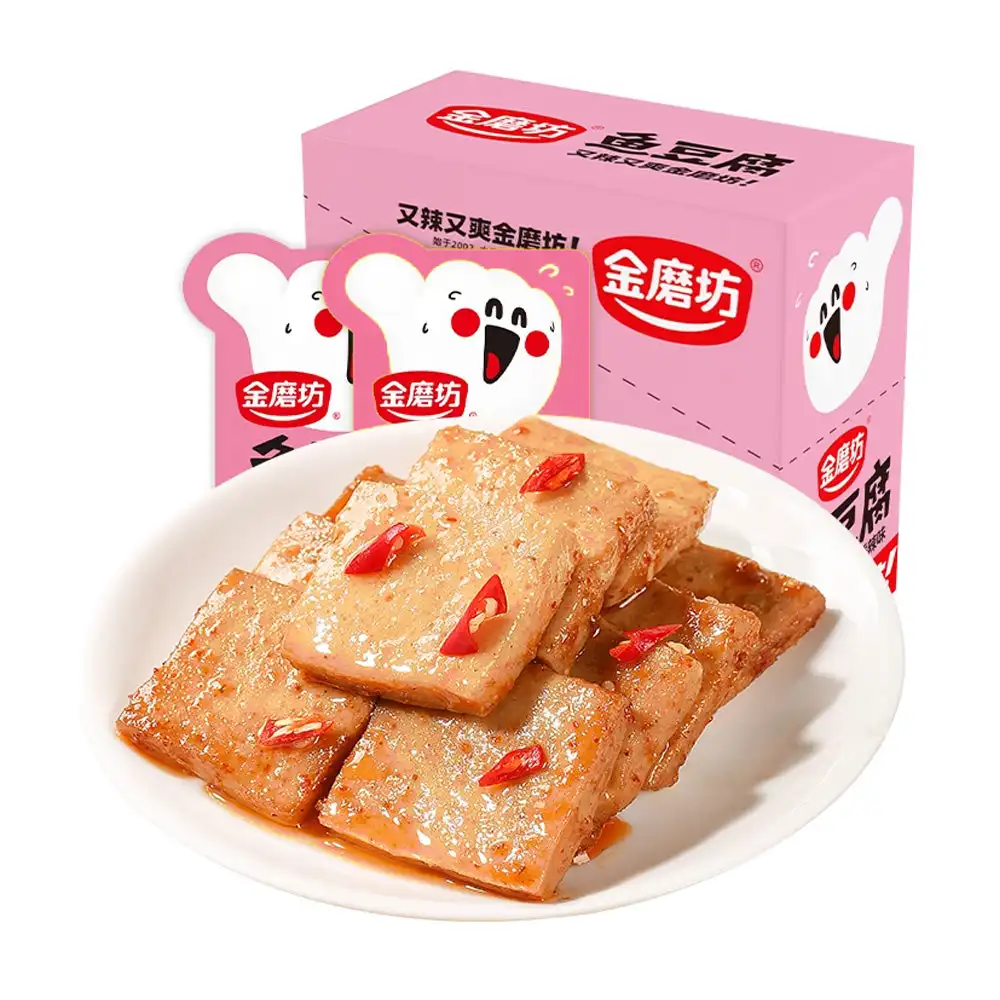 Jinmofang Snack Peixe Tofu Sabor Picante, 20g, Pacote X3