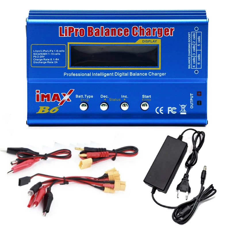 

iMax B6 Balance Charger 80W 6A Model Li-Po/Li-Fe/Ni-MH/Li-lon/Ni-Cd/PB Battery Charger T plug For RC Helicopter