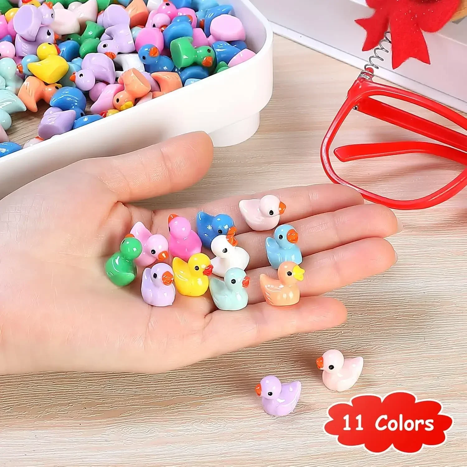 120/60Pc Mini Resin Tiny Duck Birthday Party Miniature Figure Landscape Aquarium DIY Decor Bonsai Interior Christmas Garden