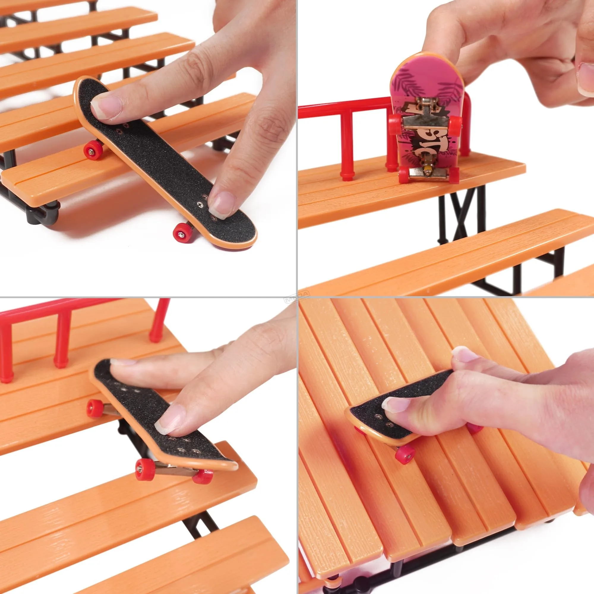 Parc de Skateboard à doigts pour enfants, Mini Kit d'entraînement, pont à chiffres, jouets, tableaux à doigts, escaliers, ensemble de stade, cadeau pour garçons