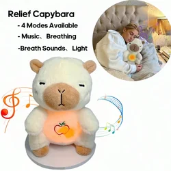 4 MODES Original Plush Capybara and Otter Toy Sleeping Time Baby Breathing Anxiety Relief Capybara Sensory Toys with Hug Stuffed