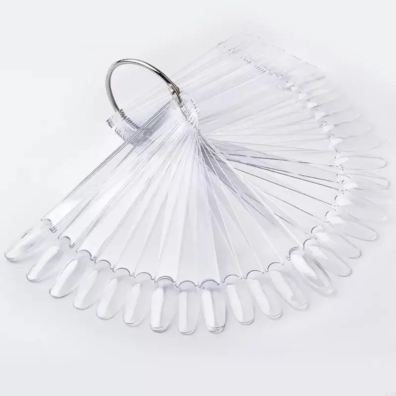 

Q1FB 50 x False Tips Polish Palette Art Practice Fan Color Sticker Display