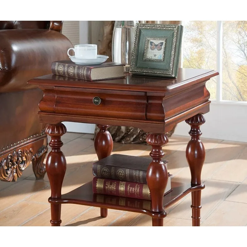 American solid wood sofa side few European corner few coffee table side cabinet phone few small square table side table living r