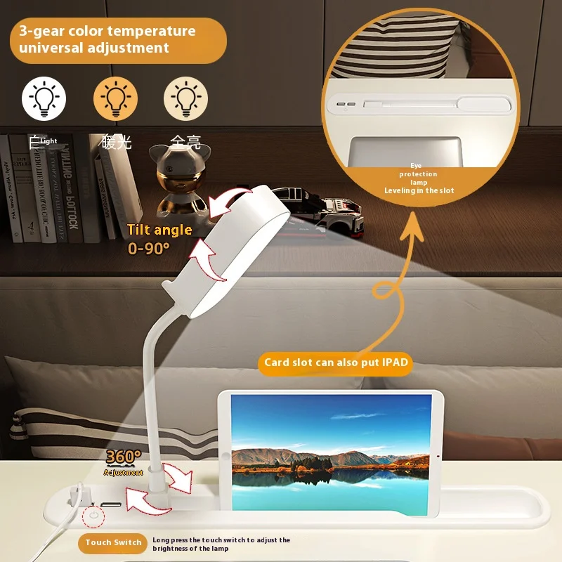 Foldable Bed Desk for Students - Adjustable Study Table Fits Dorm Bunks, Kids Writing & Laptop Use