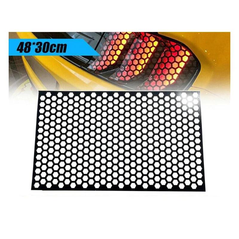 

1 шт. универсальный автомобильный задний фонарь, черный цвет, волокно, черный сотовый стикер, наклейка на задний фонарь, внешние аксессуары