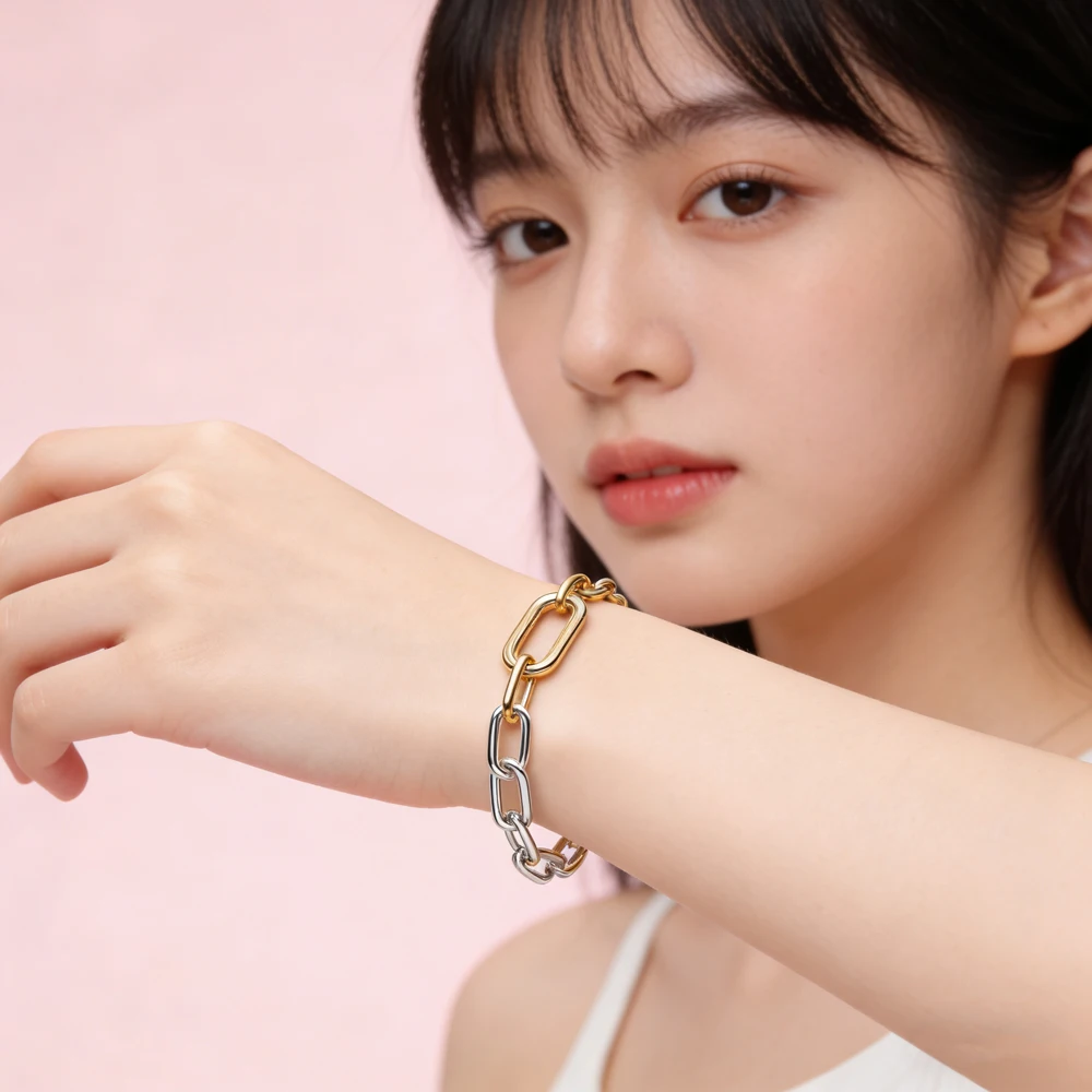 

16~21CM Charm Bracelet Fit Pendants Fashion Jewelry for Women Party Gift S925 Sterling Silver ME Series Bracelet Two-Tone Color