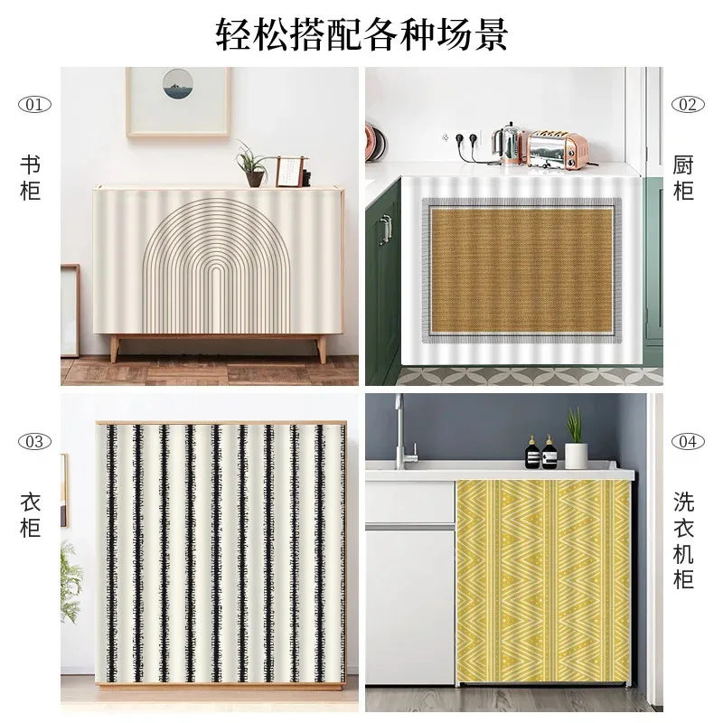 VIKAMA Dustproof Short Curtains Velcro No-Drill For Kitchen Cabinet Dining Table Cupboard Storage Dust Cover Home Decor