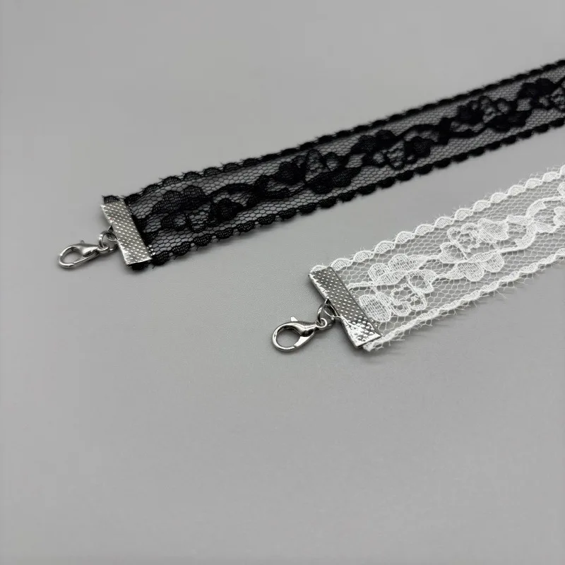 2025 جديد أسود مثير الدانتيل زهرة قلادة للنساء Harajuku القوطية قصيرة المختنق طوق قلادة حفلة الإناث الرقبة اكسسوارات #5