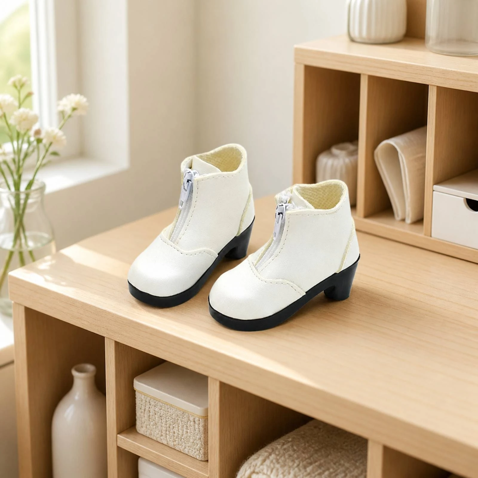 60 Cm Doll Ankle Boot Replacement Doll Ankle Boot with Front Zipper Long-Lasting Adorable for Imaginative Play