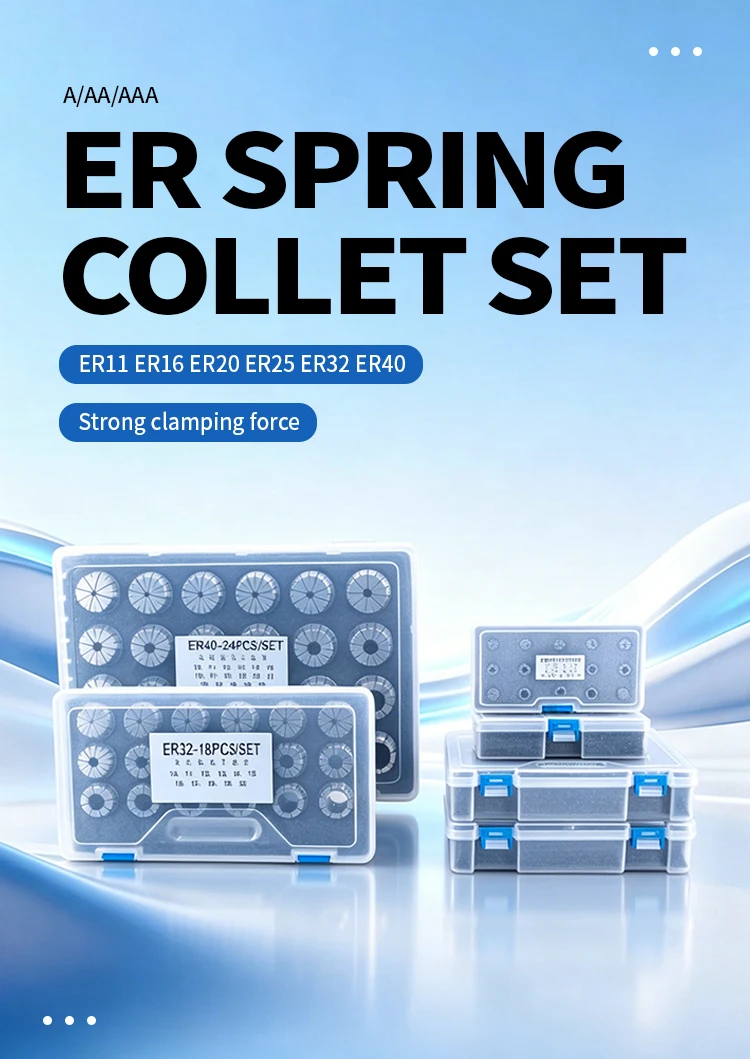 ER11 ER16 ER20 ER25 ER32 ER40 A AA AAA Hochpräzise Werkzeughalter Spannzangen Drehmaschinenteile CNC-Werkzeughalter Federspannzangen-Set – Detail 1