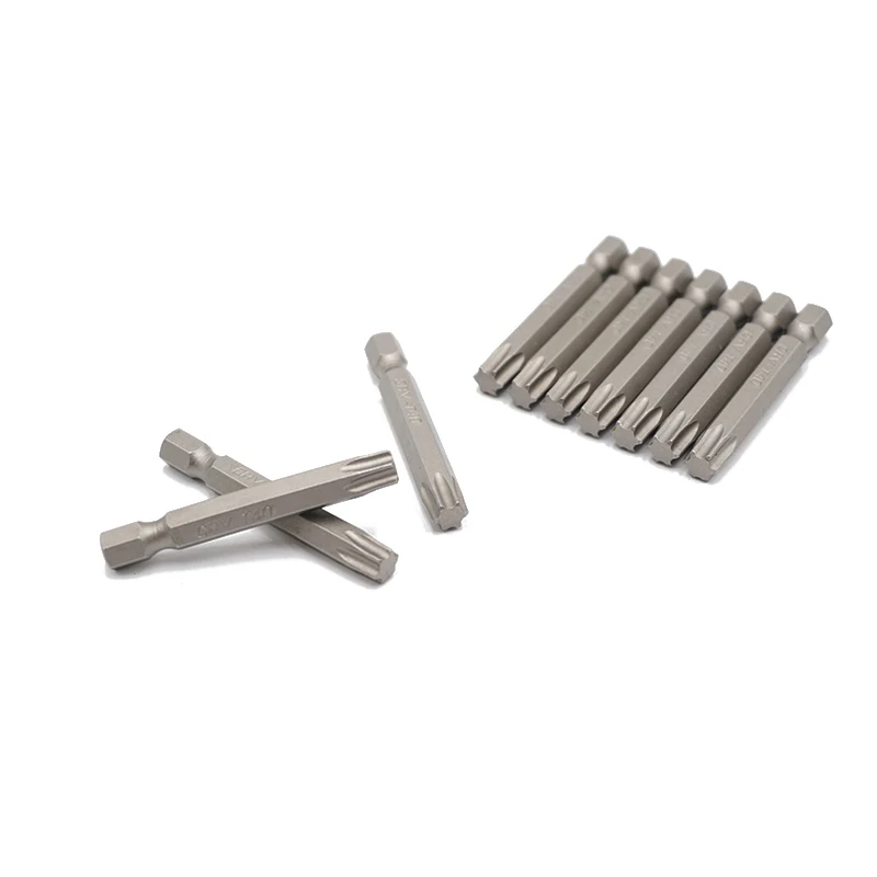 10Pcs 1/4" 50mm Torx T40 Screwdriver Bit Set Tools Repair Screwdrivers Kit Hex Shank Drill Bit For Power Household Hand Tools