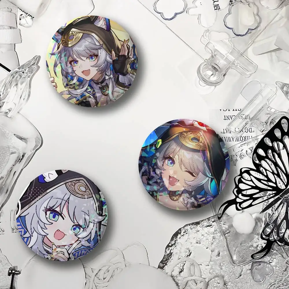 Game Honkai Star Rail Cipher Laser Badge Ensemble Lapel Pins for Backpacks Briefcase Brooch Clothes Gifts