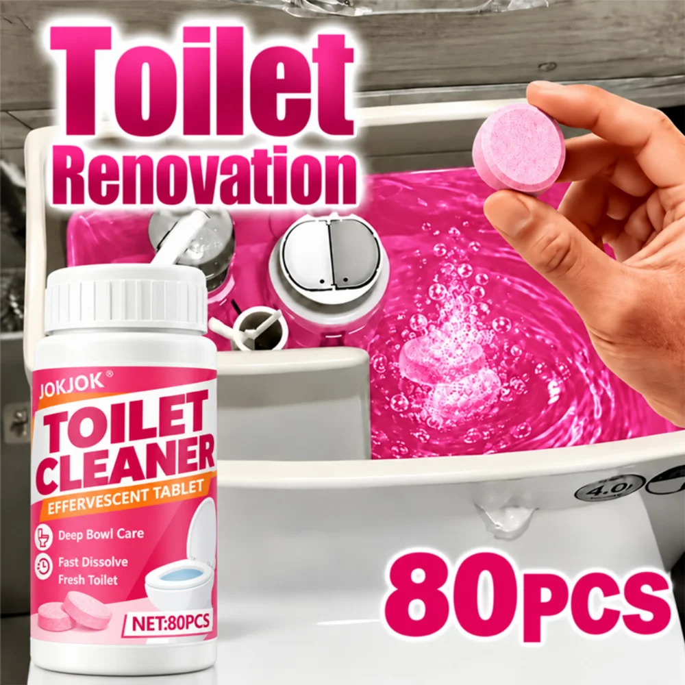 80Pcs Long-Lasting Toilet Bowl Cleaner Tablets - Sustained-Release Technology for Tough Stains Automatic Toilet Cleaner