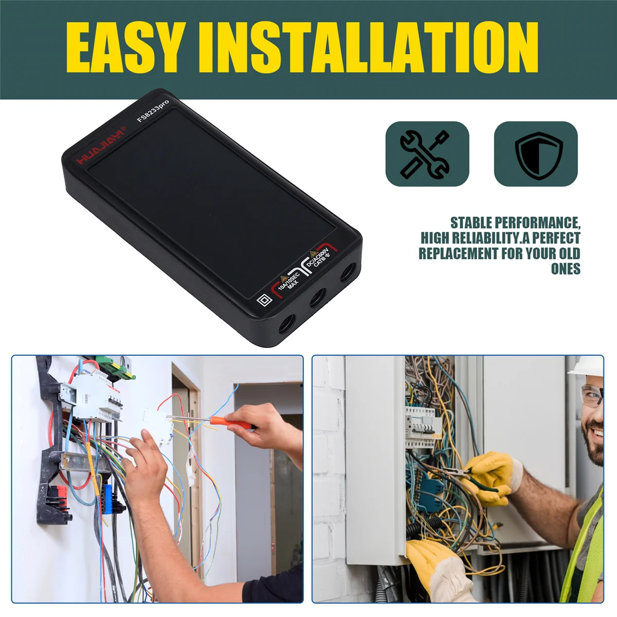 HEIßER DHDL FS8233PRO Touchscreen Smart Digital Multimeter DC/AC 10A Multimetro Transistor 9999 Zählt True Rmsauto Reichweite schwarz