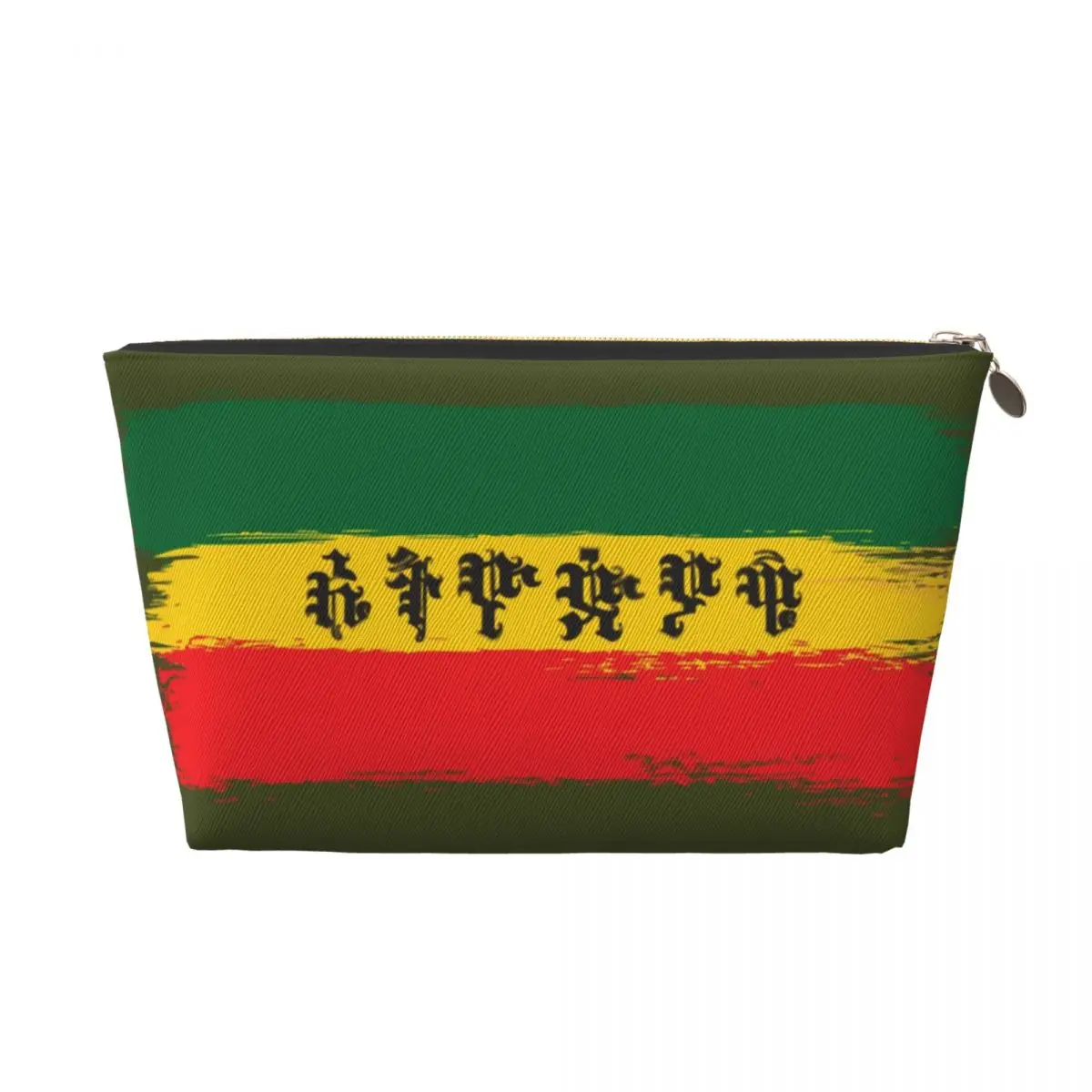 Custom Ethiopia Flag With Ethiopian Amharic Travel Toiletry Bag Rasta Jamaica Proud Cosmetic Makeup Bag Beauty Storage Dopp Kit