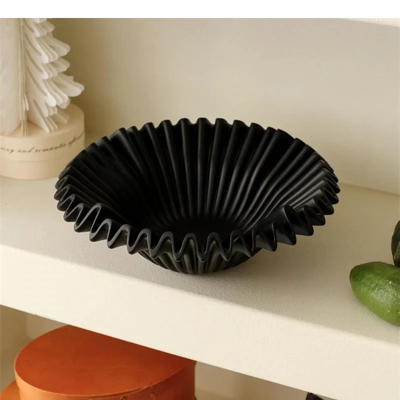 

Wrinkled Shape Solid Color Resin Fruit Tray Art Nut Snack Desktop Decoration Jewelry Trays Home Storage