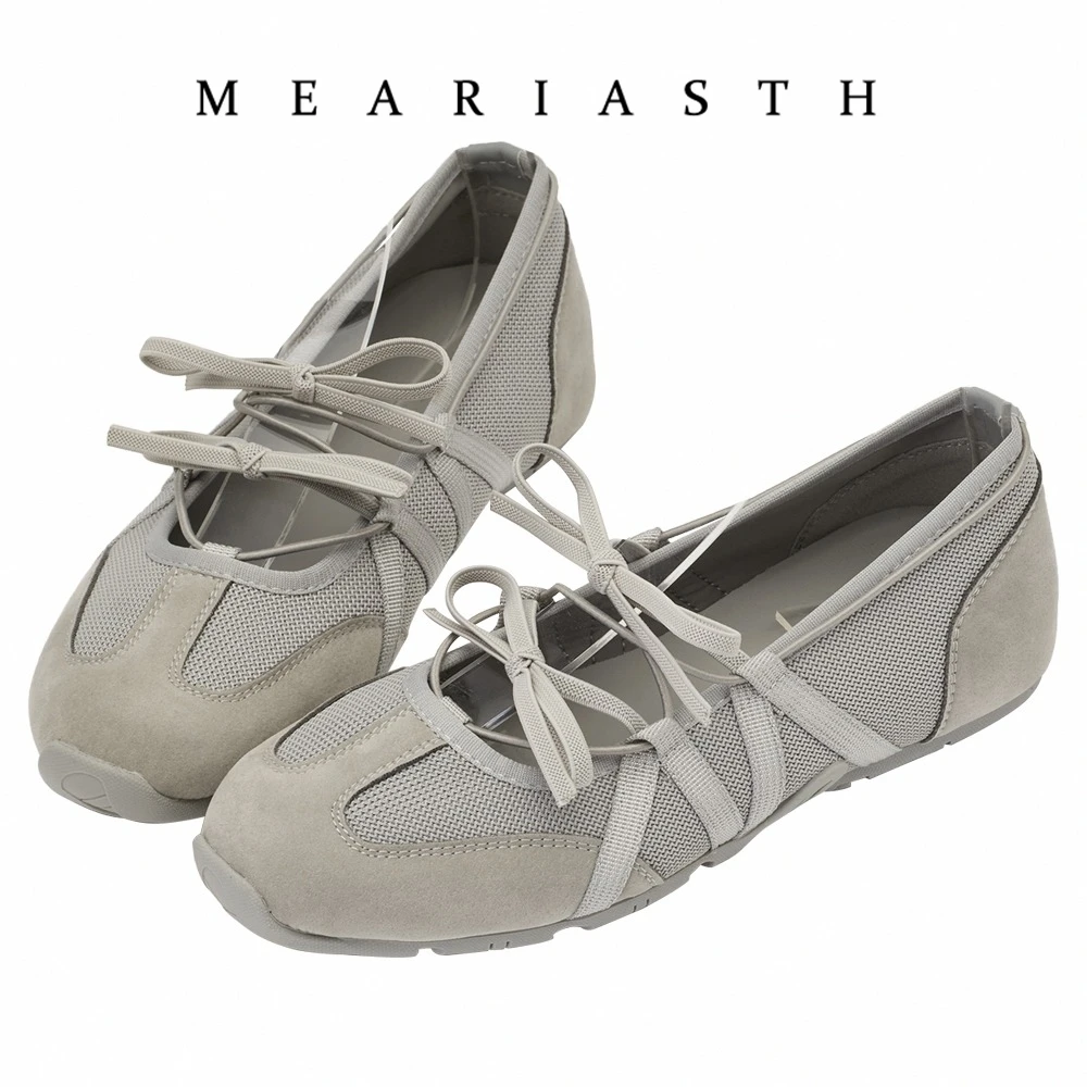 女性用バレエシューズ-ファッション韓国バレエスタイル-レースアップ-レトロ-カジュアル-メリージェーンシューズ-快適な軽量バレエスニーカー