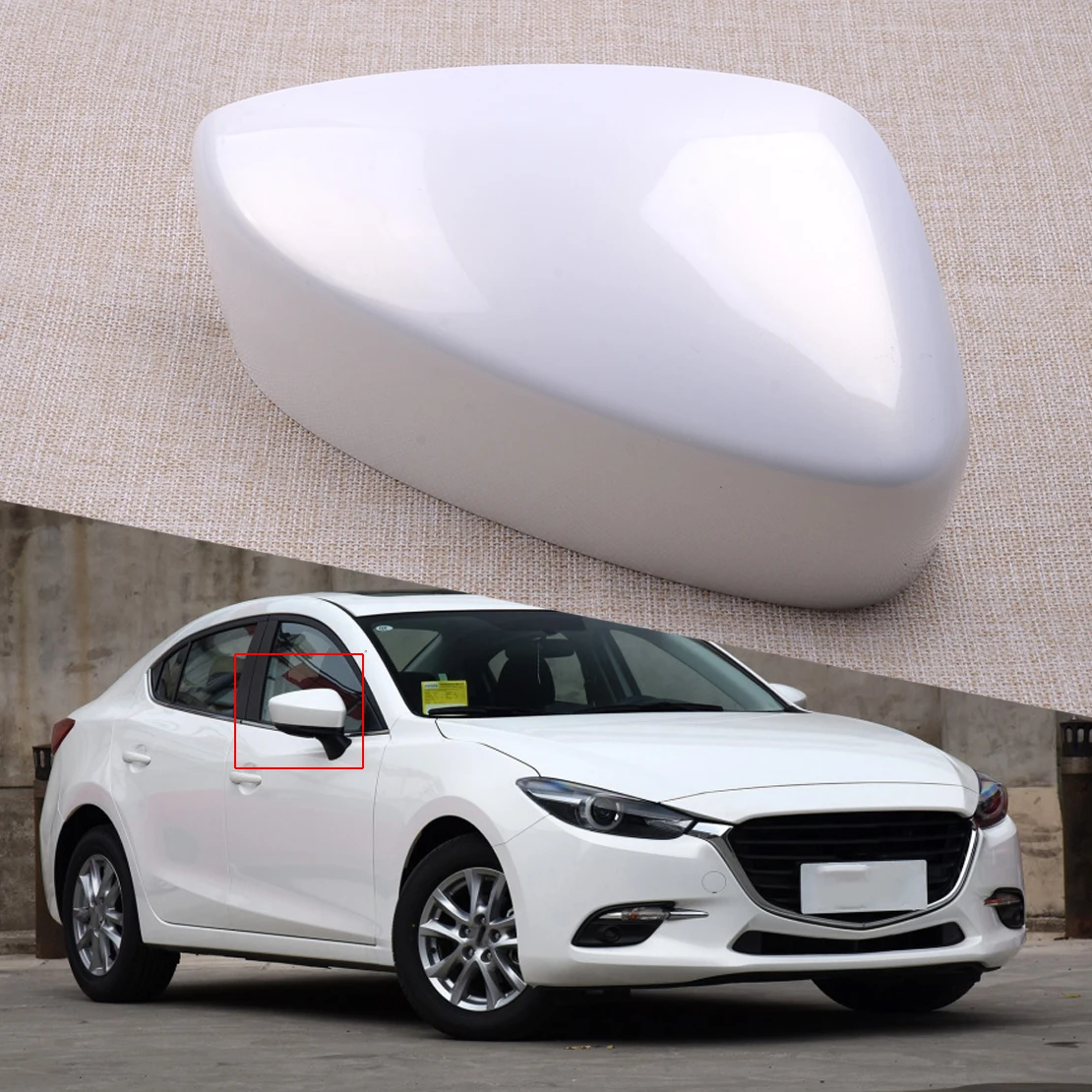 

X-T New Car Front Right ABS White Side Mirror Cover Cap Fit for Mazda 3 Sport 2017 2018 2019 Accessories