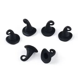 1 Box 42Pcs Halloween Wizard Hat Charms Gothic Style Witch Hat Charm 3D Miniature Fairy Magic Hats Mini Cap Black Charms