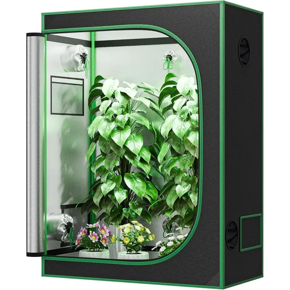

Hydroponic Indoor Grow Tent with Observation Window, 600D Reflective Cover, 48x24x60