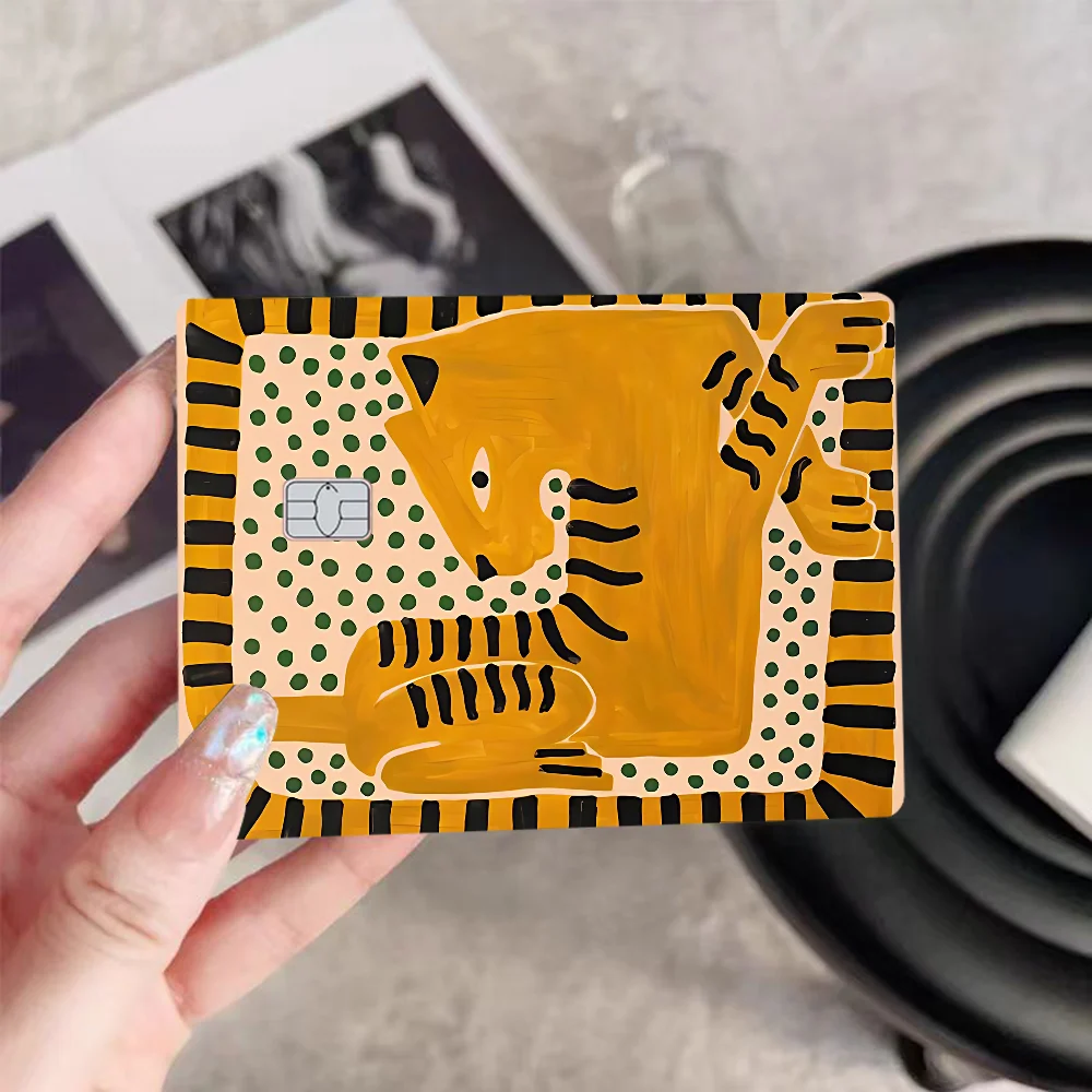 Egypt Colorful Abstract Tiger And Leopard Anime Spend Or Save Funny Shell On Ultra Sticker Skin Cover Film For Debit Credit Card
