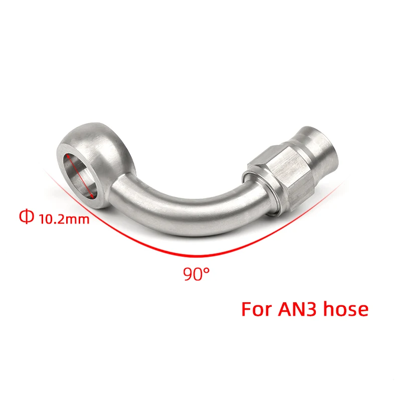 Automotive Modification Accessories Brake Steel Throat Oil Pipe Stainless Steel Joint For AN3 Hose 90° #S4