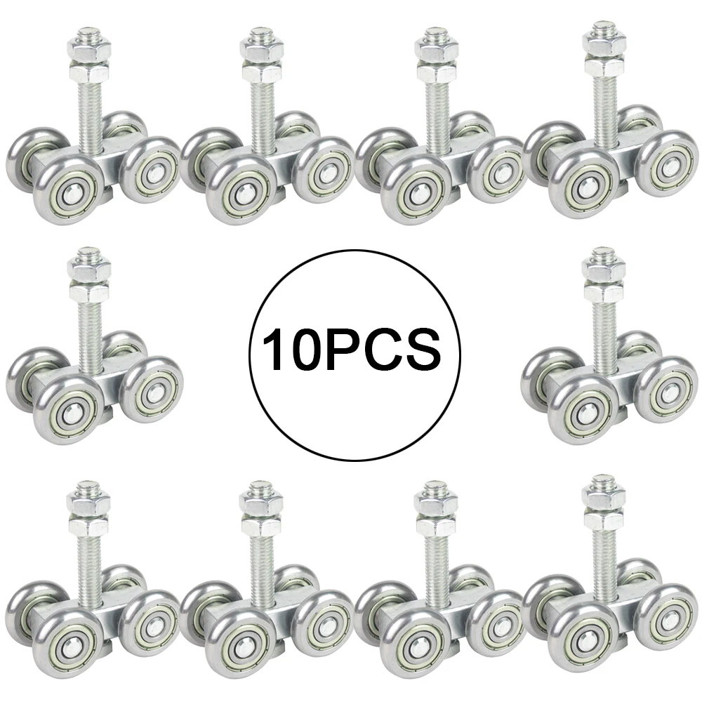 HOT 10PCS Metal Heavy Sliding Door Rollers Industrial Hanging Rail Wheels Factory Plant Orbital Track Pulleys Loading 450KG