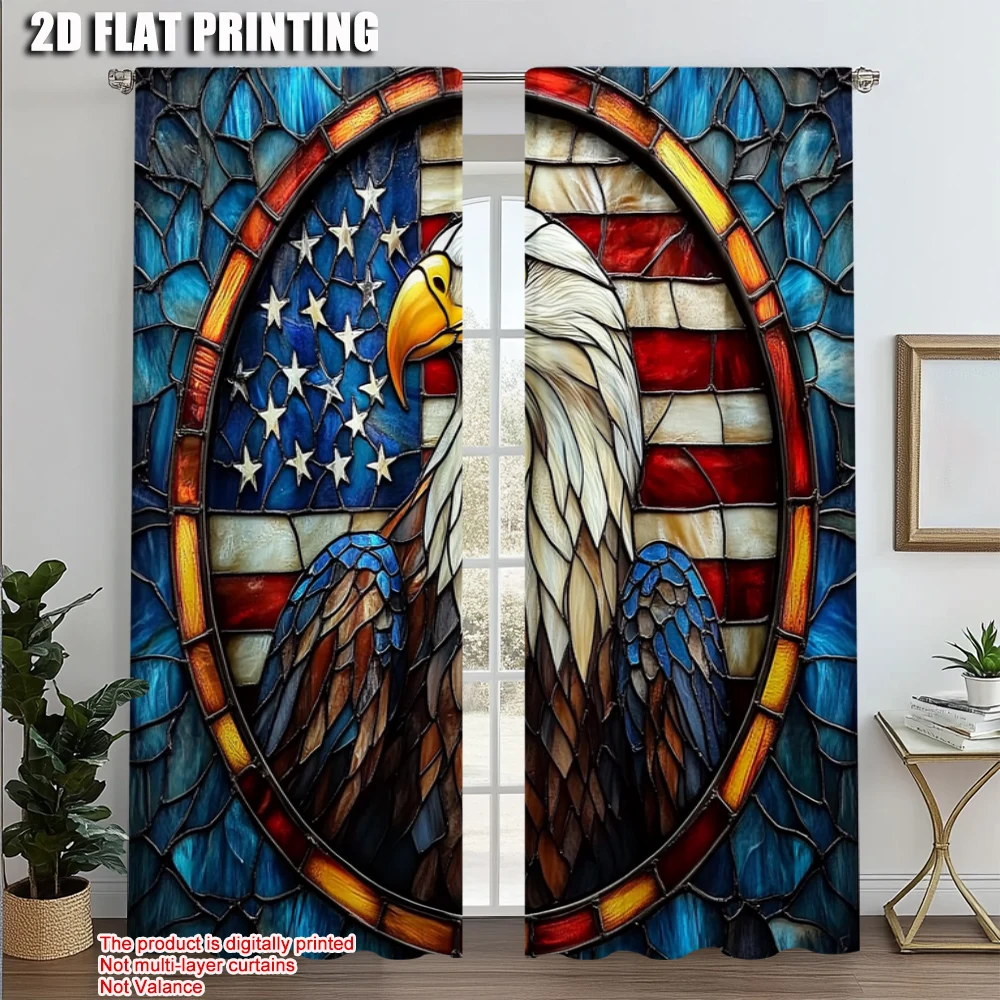 

2pcs, Popular Curtains 2D print Eagle Fabric (without rod) Art Deco Festive for Living Room, Bedroom, Restaurant, Office, and