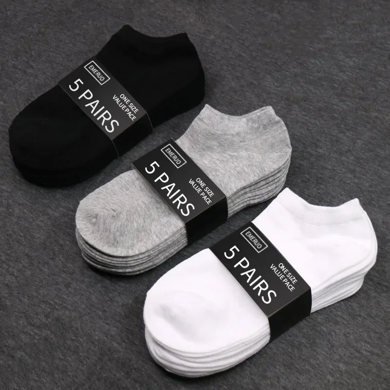 Frühling und Sommer Männer Baumwoll socken Low Tube einfarbig Business Casual Socke schwarz weiß atmungsaktiv bequeme Knöchel Sox