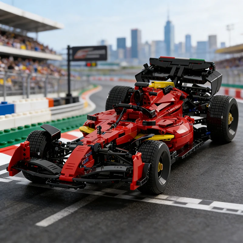 2323Parts Ground Effect Open Wheel Racing Vehicle Model 1:8 Scale Custom Puzzle Diy Assembly Building Blocks Creative Toy Gifts