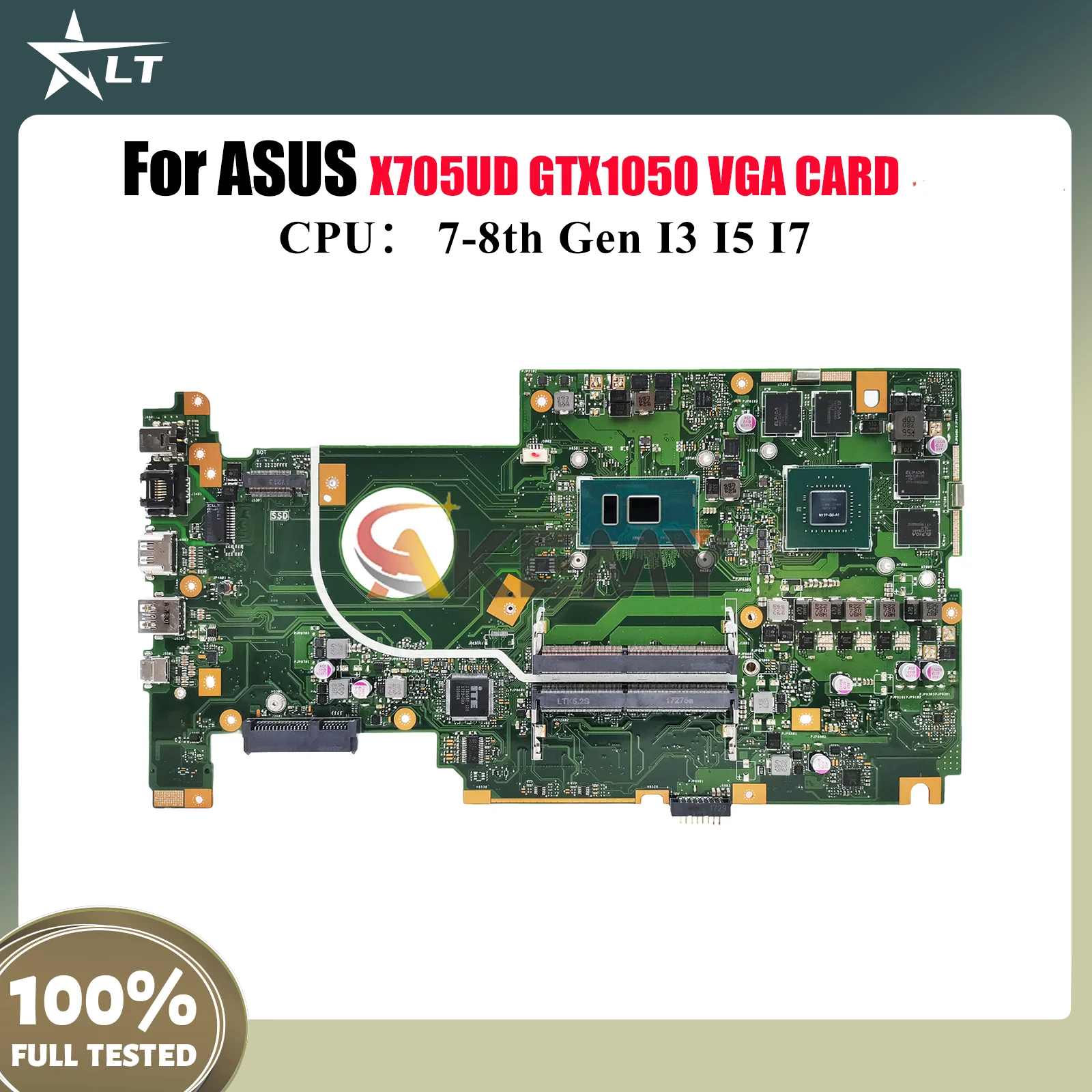 

X705UD Материнская плата для ноутбука ASUS VivoBook X705UNR X705UN X705UBR X705UVP X705U X705UB X705UQ X705UF Материнская плата с процессором I3 I5 I7