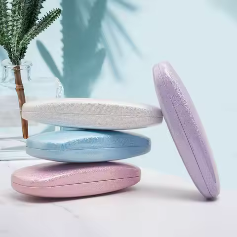 Fashion PU Pearlescent Men Women Storage Box Reading Glasses Case Sunglasses Box Eyewear Protector