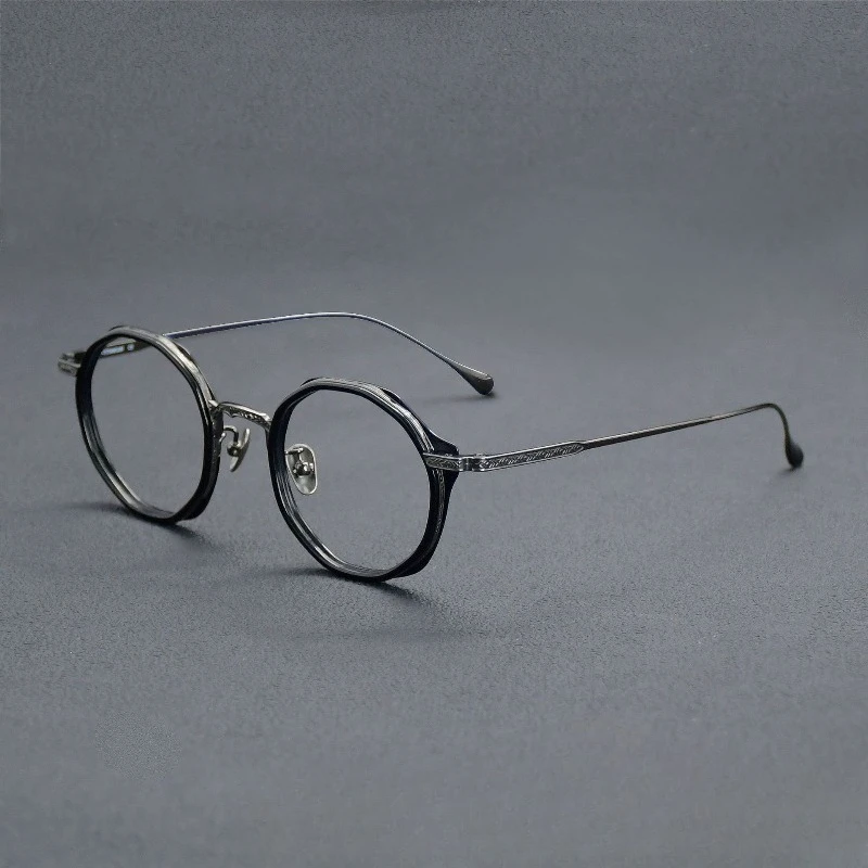 Japanese Handmade Niche Glasses Frame O-03 Retro Gradient Plate Glasses Frame Pure Titanium IP Plating
