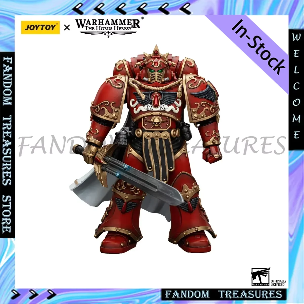 JOYTOY Warhammer 30K 1/18 Anime Figurine Blood Angels Legion Praetor with Paragon Blade Action Figure Collection Model Toys Gift