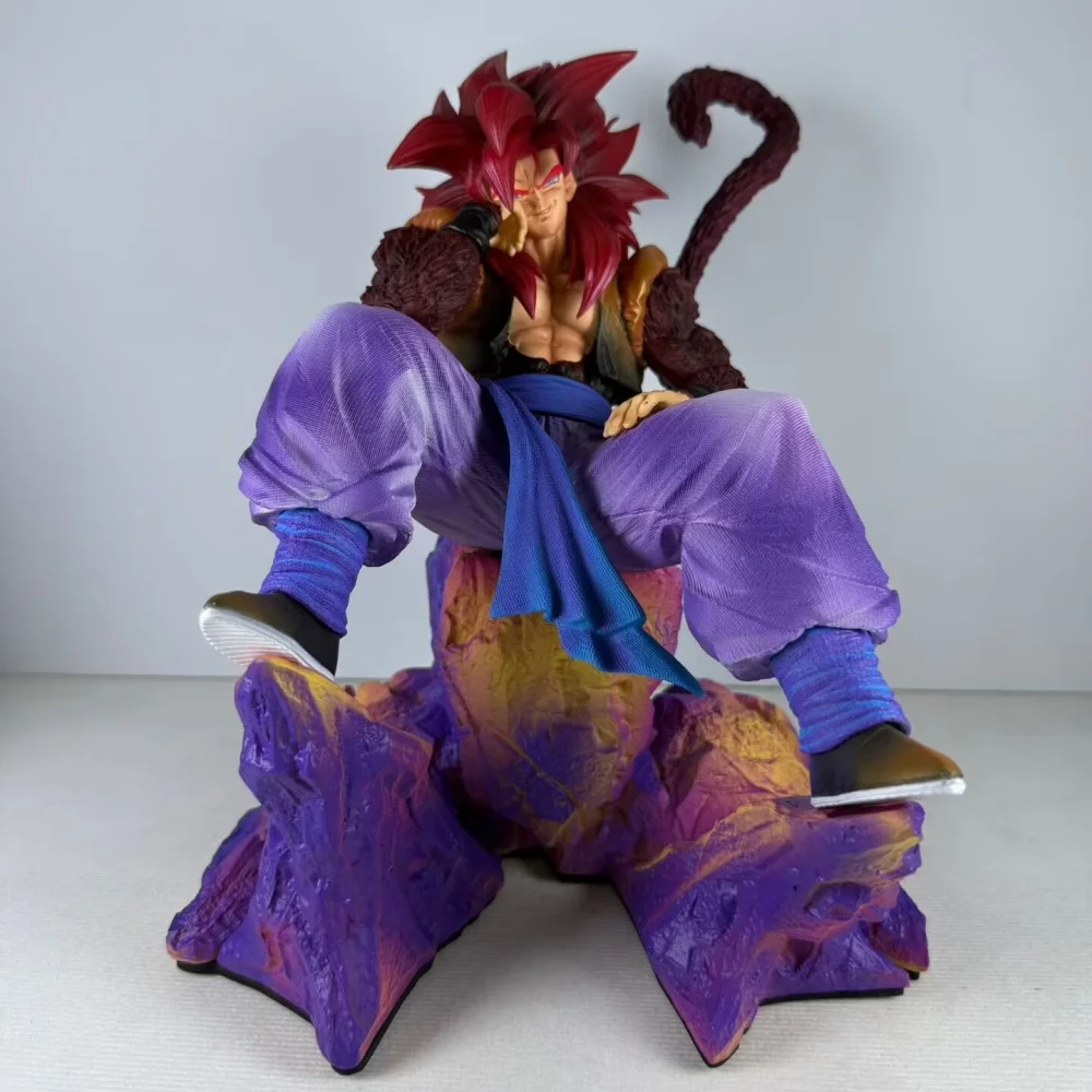 

Anime Dragon Ball Super Saiyan 4 Gogeta Red Hair Sitting Position PVC Action Figure Collectible Model Doll Toy 24CM