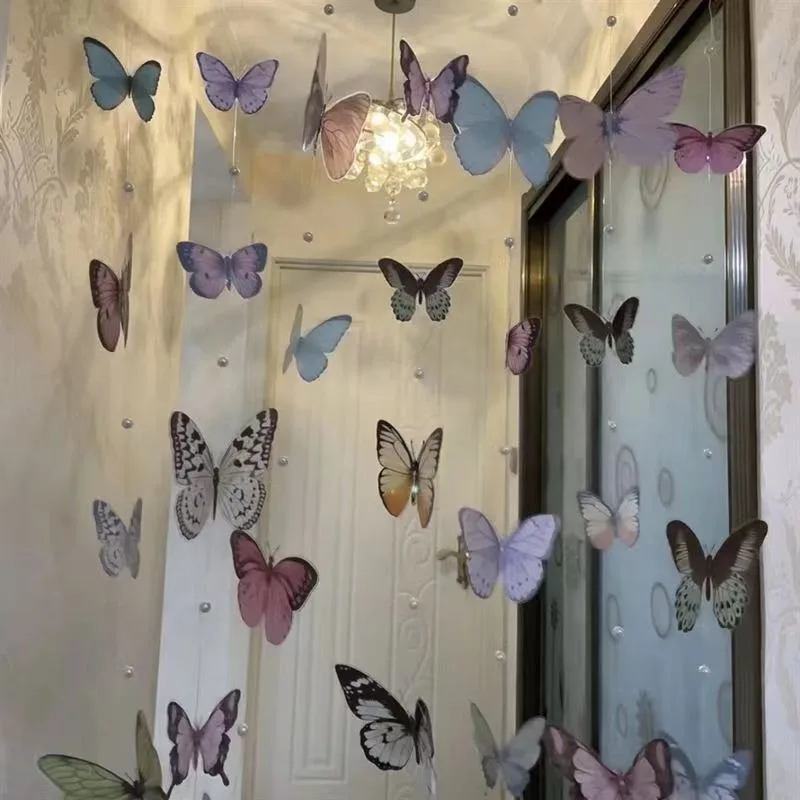 Butterfly Party Decorations Butterflies Banner Hanging for Birthday Party Wall Door Windows Curtain Living Room Bedroom Doorway